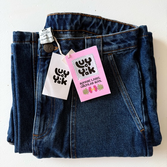✨Lucy & Yak Women's Mid Wash Blue High Waisted Wide-Leg Jeans NWT✨ - Picture 4 of 16